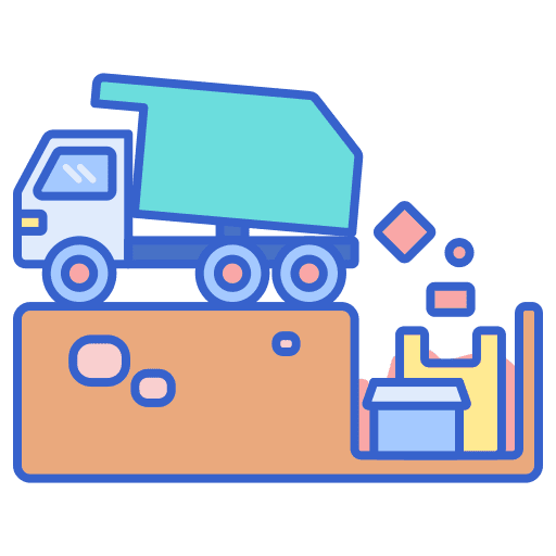 Landfill garbage garbage truck dump icon