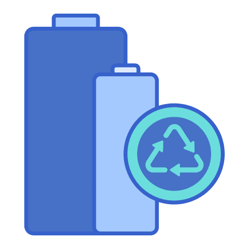 Battery reuse recycling center ecologism icon