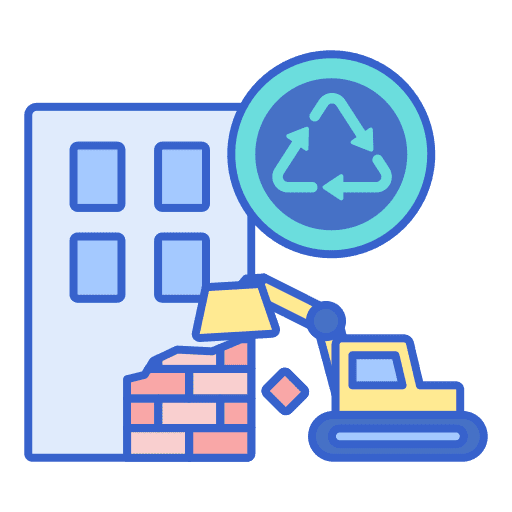 Demolition construction and tools construction working icon
