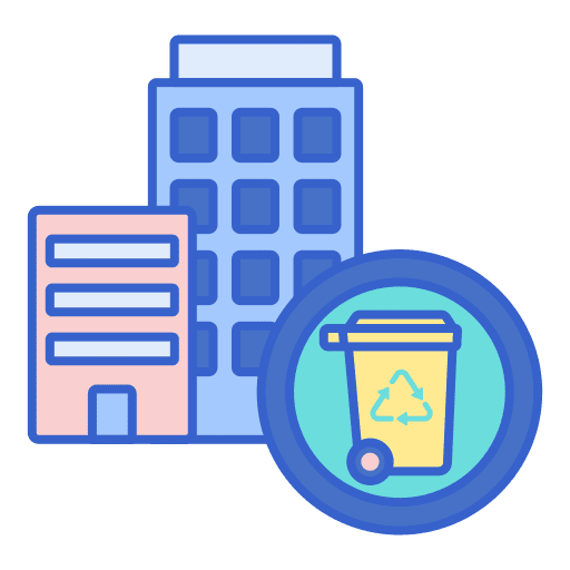 Waste recycling center eco environment icon