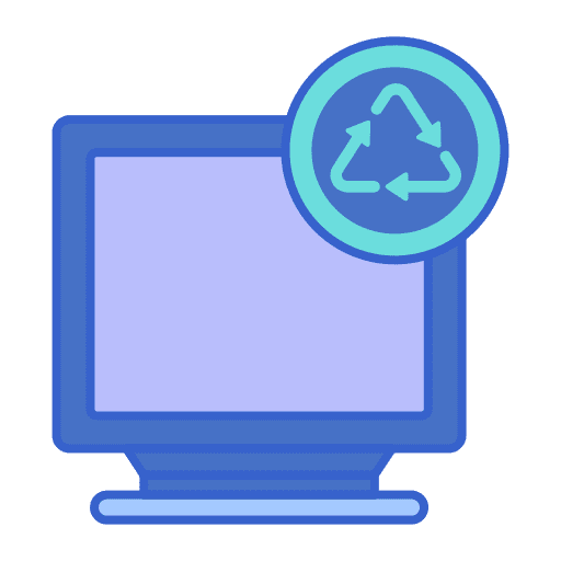 Computer monitor computer hardware recycling reuse icon