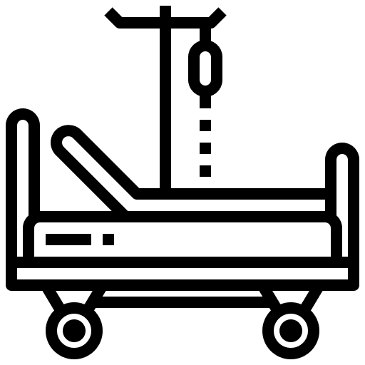 Hospital bed blood transfusion hospital bed cure icon