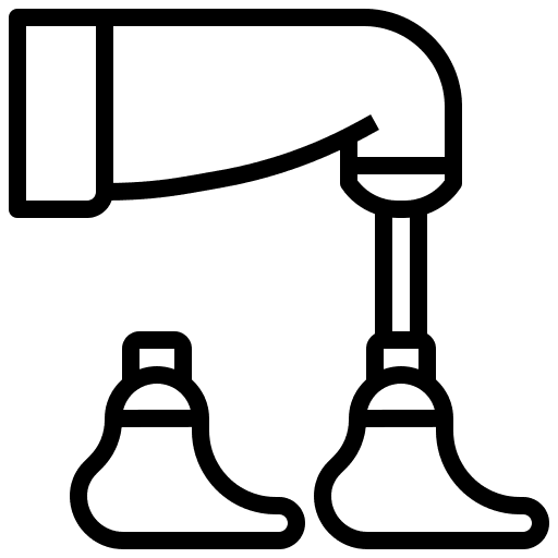 Prosthetic leg foot prosthesis icon