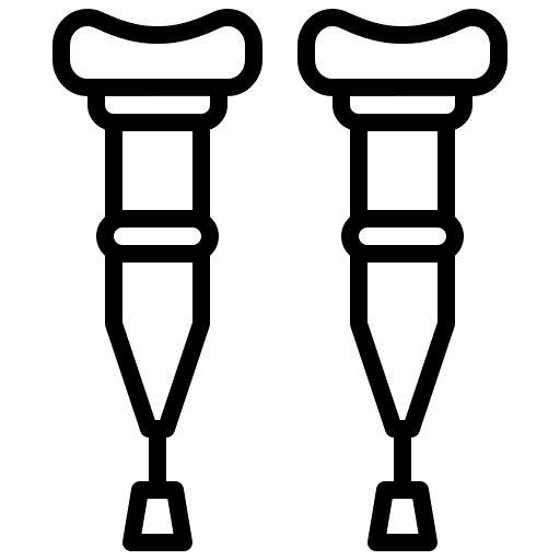 Crutches healthcare and medical accessibility help icon