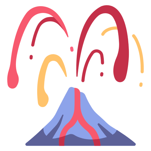 Volcano lava crater nature icon