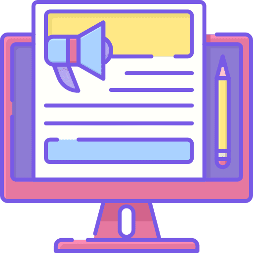 Copywriting page website seo and web icon