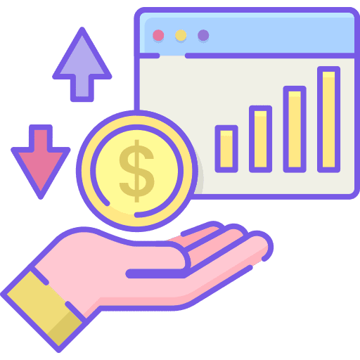 Profit data analysis chart advertising icon