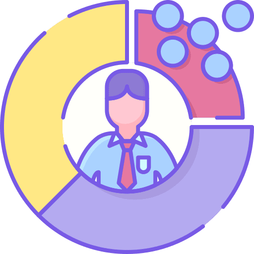 Segments customer process target icon