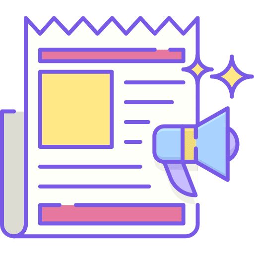 Press release interface document information icon