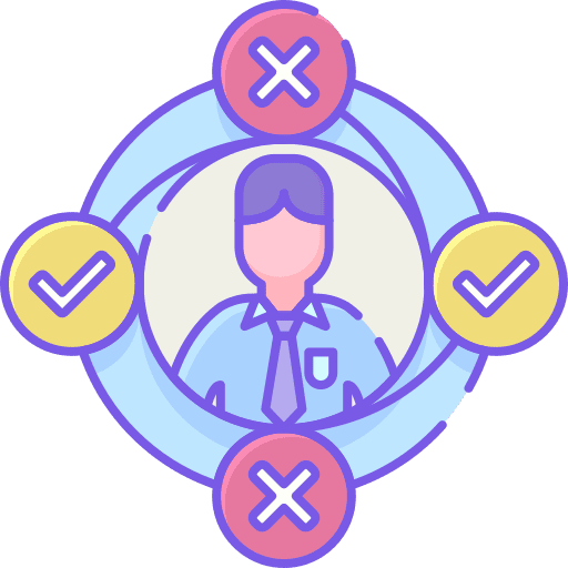 Decision making skill worker user icon