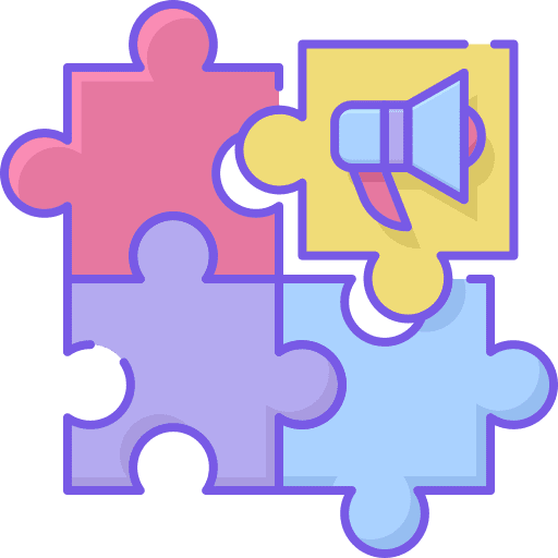 Puzzle bullhorn puzzle game piece icon