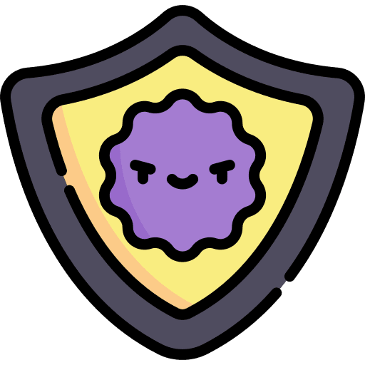 Virus bacteria shield quarantine icon