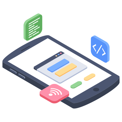 Mobile coding ui mobile coding smartphone icon