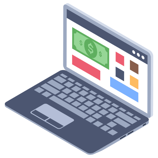 Web interface seo and web hierarchical structure laptop icon