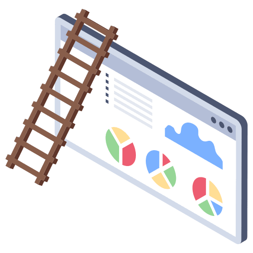 Data analysis digital marketing advertising ladder icon