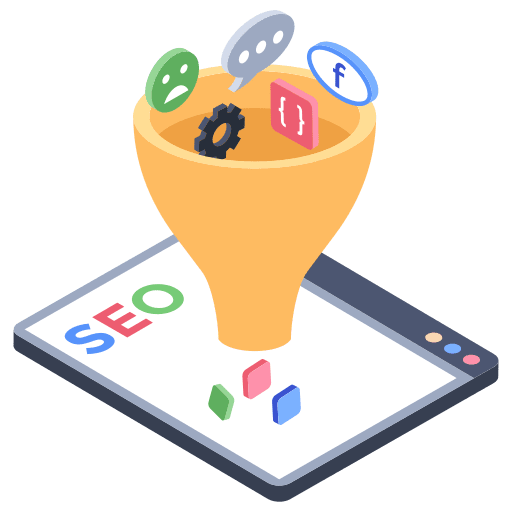 Funnel infography seo and web graphics icon