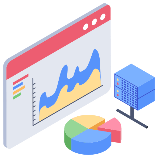 Web analysis server graph webpage icon