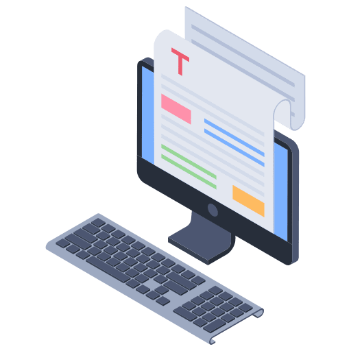 Content writing development software seo and web icon