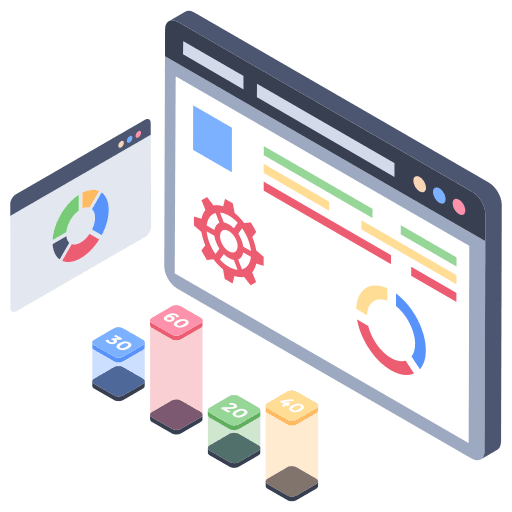 Data analysis seo and web graph data analytics icon
