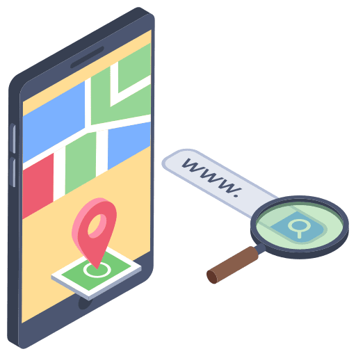 Search engine optimization loupe search engine optimization magnifier icon