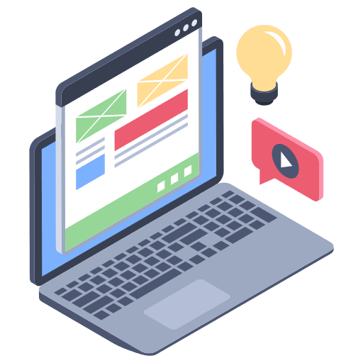 Web design tv screen development icon