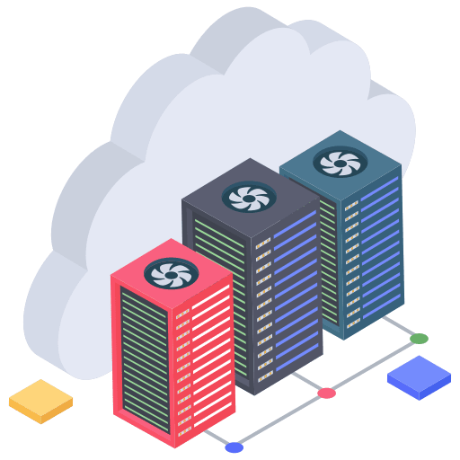 Data center networking computer server icon