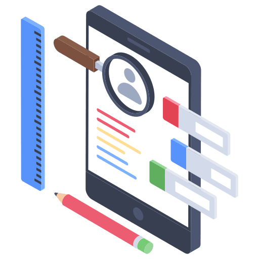 Data searching smartphone seo and web data searching icon