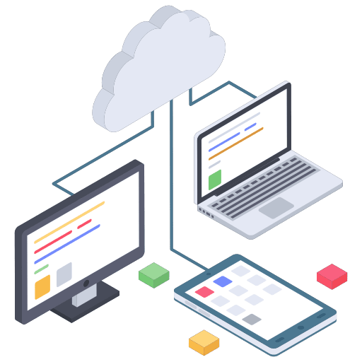 Internet of things networking cloud server icon