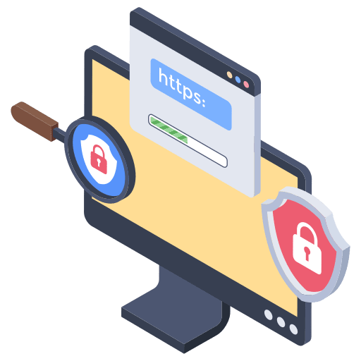 Protection interface security web page icon