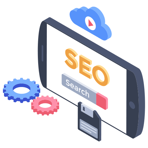 Search engine optimization smartphone seo and web search engine optimization icon