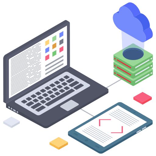 App development screen cloud monitor icon