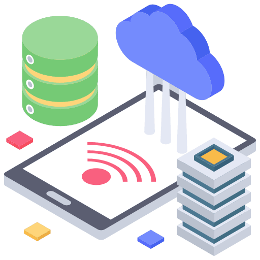 Cloud computing cloud computing smartphone database icon