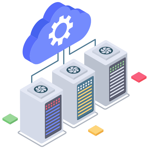 Cloud data cloud computing hosting server icon