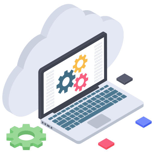 Configuration computer networking cloud computing icon