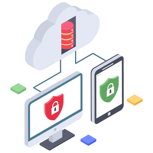 Protection internet cloud data networking icon