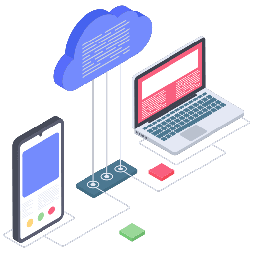 Cloud data monitor server networking icon