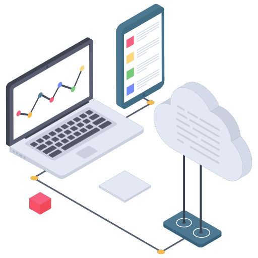 Cloud computing data management organised networking icon
