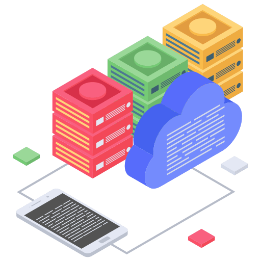 Cloud data network server cloud data icon