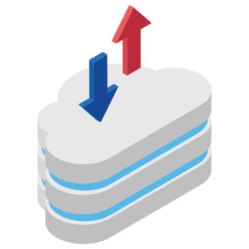 Cloud computing miscellaneous data storage download icon