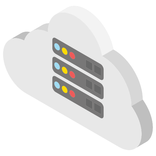 Cloud server interface cloud server data storage icon