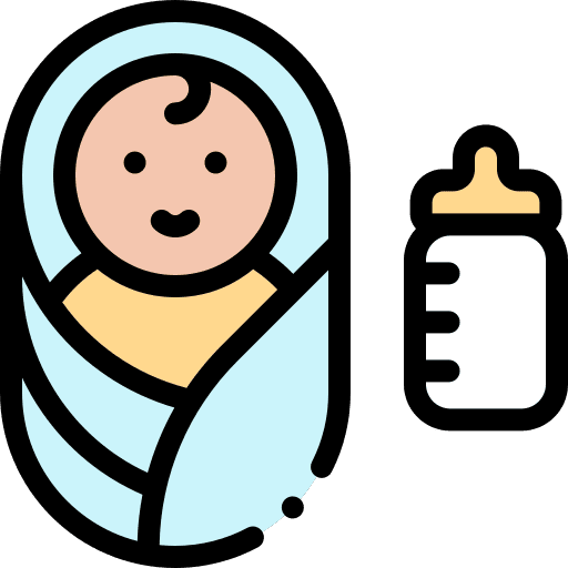 Baby pacifier baby bottle family icon