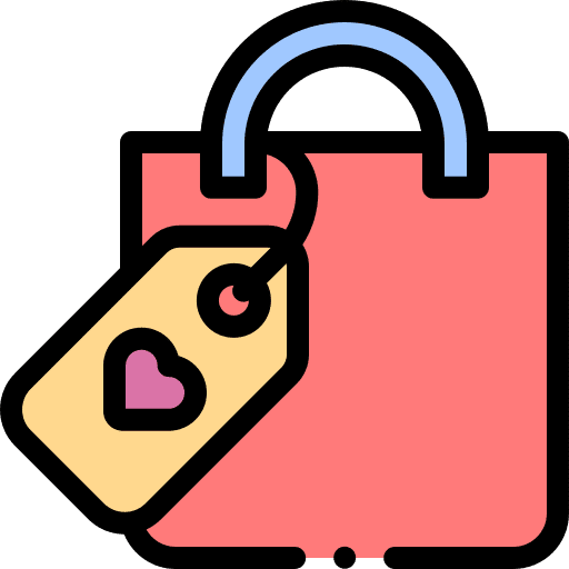 Shopping commerce and shopping love bag icon