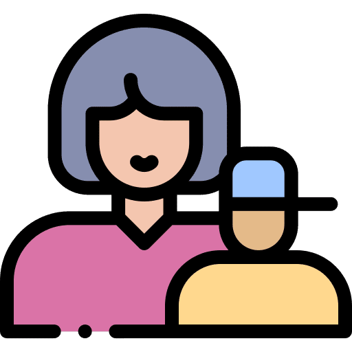 Mom kid and baby boy people icon