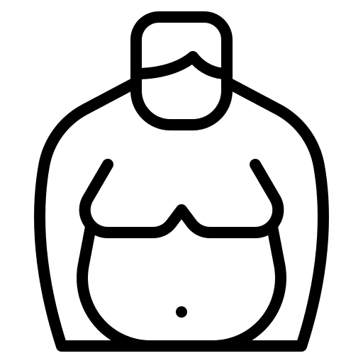 Fat diet unhealthy overweight icon