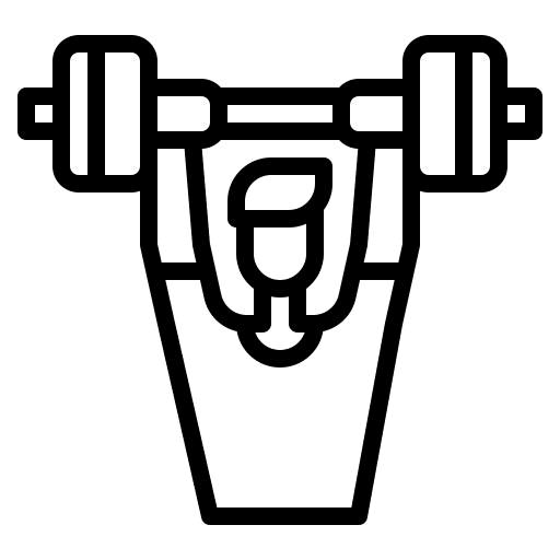 Barbell sports and competition barbell gym icon