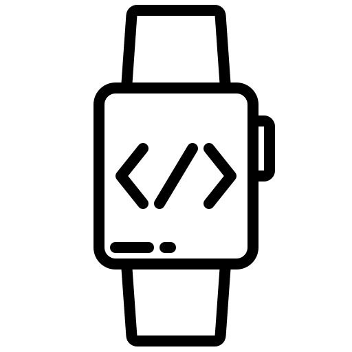 Coding electronics smartwatch wristwatch icon