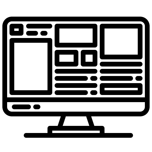 Layout monitor seo and web layout icon