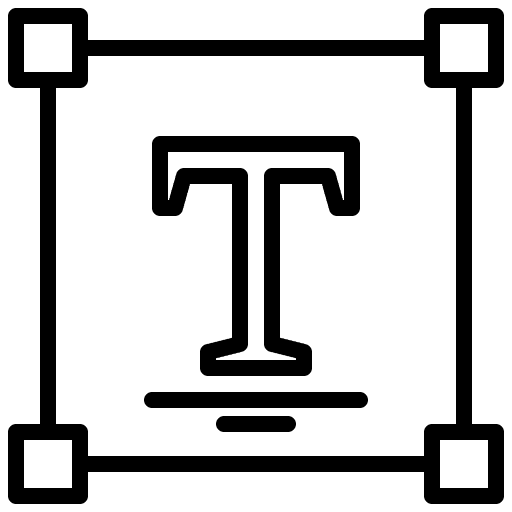 Text art and design text tool text field icon