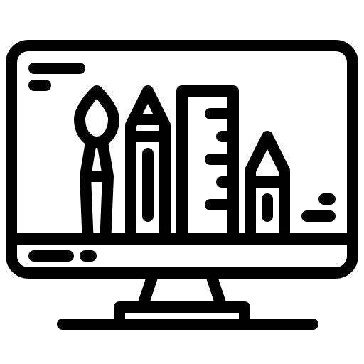 Computer screen monitor graphic design icon