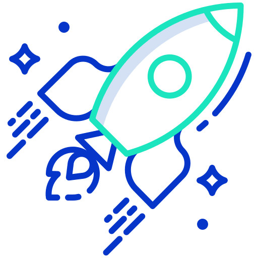 Launch start up innovation business and finance icon